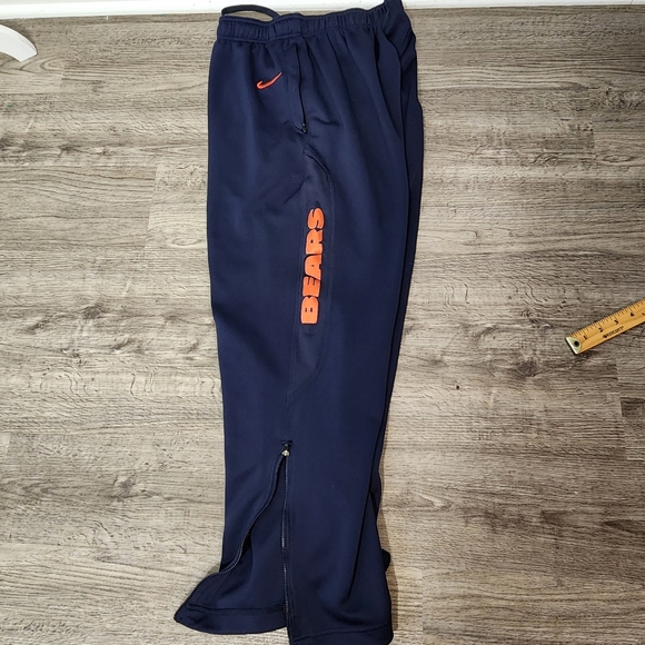 Chicago Bears Nike Official NFL Shield Logo Navy Dri Fit Onfield Pants Size M - Picture 12 of 13